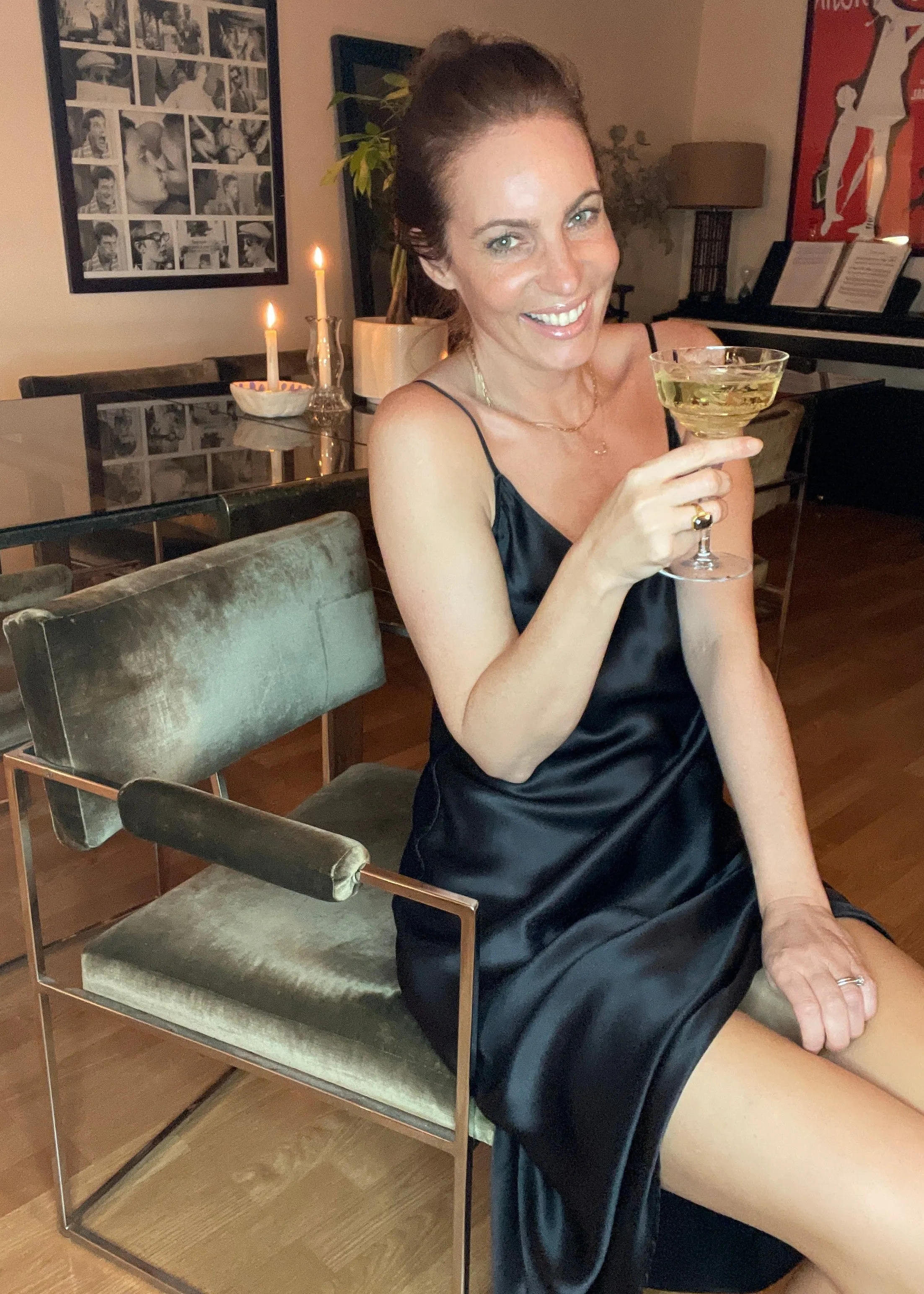 Ivy Silk Slip in Black Charmeuse Silk