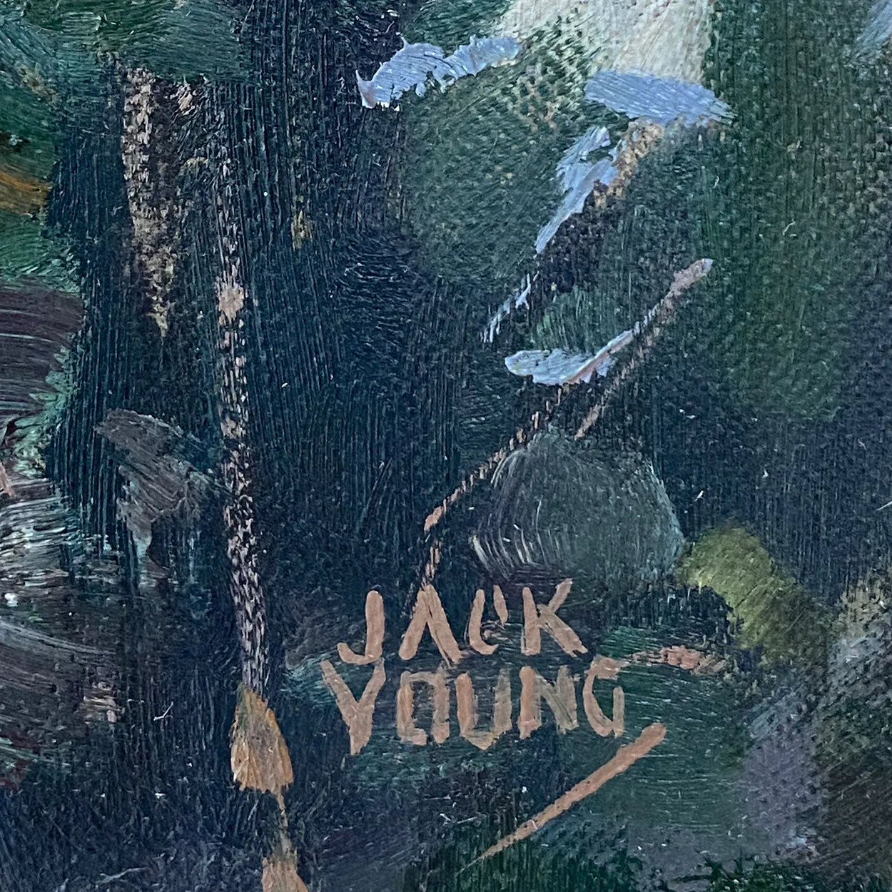JACK YOUNG Oil on Canvas Board Painting, Winter in the Laurentians