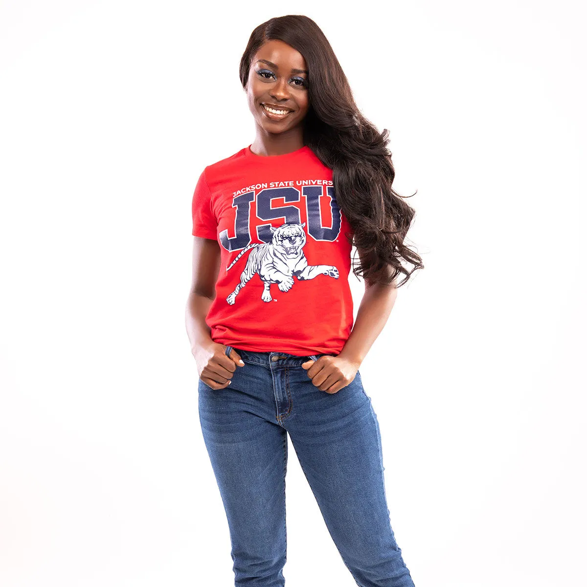 Jackson St. | 2021 TIGERS (Print) Red Ladies Tees -Z-