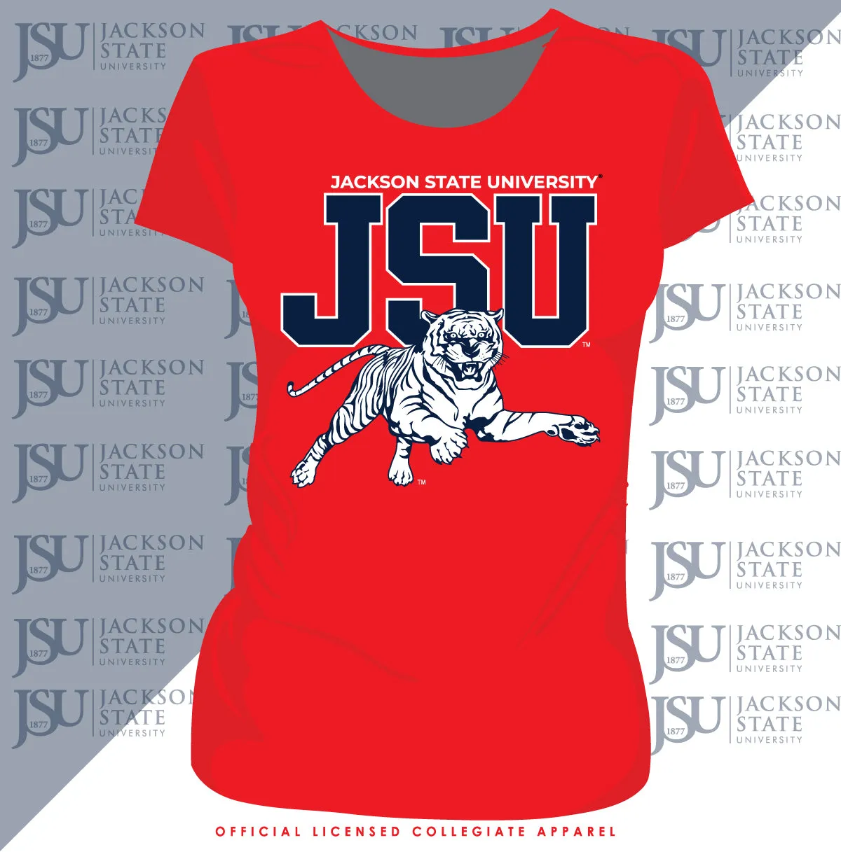 Jackson St. | 2021 TIGERS (Print) Red Ladies Tees -Z-