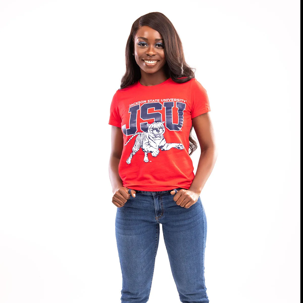 Jackson St. | 2021 TIGERS (Print) Red Ladies Tees -Z-