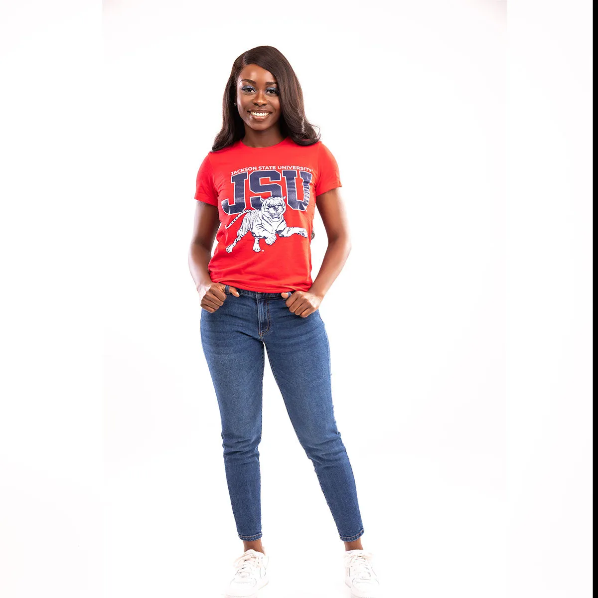 Jackson St. | 2021 TIGERS (Print) Red Ladies Tees -Z-