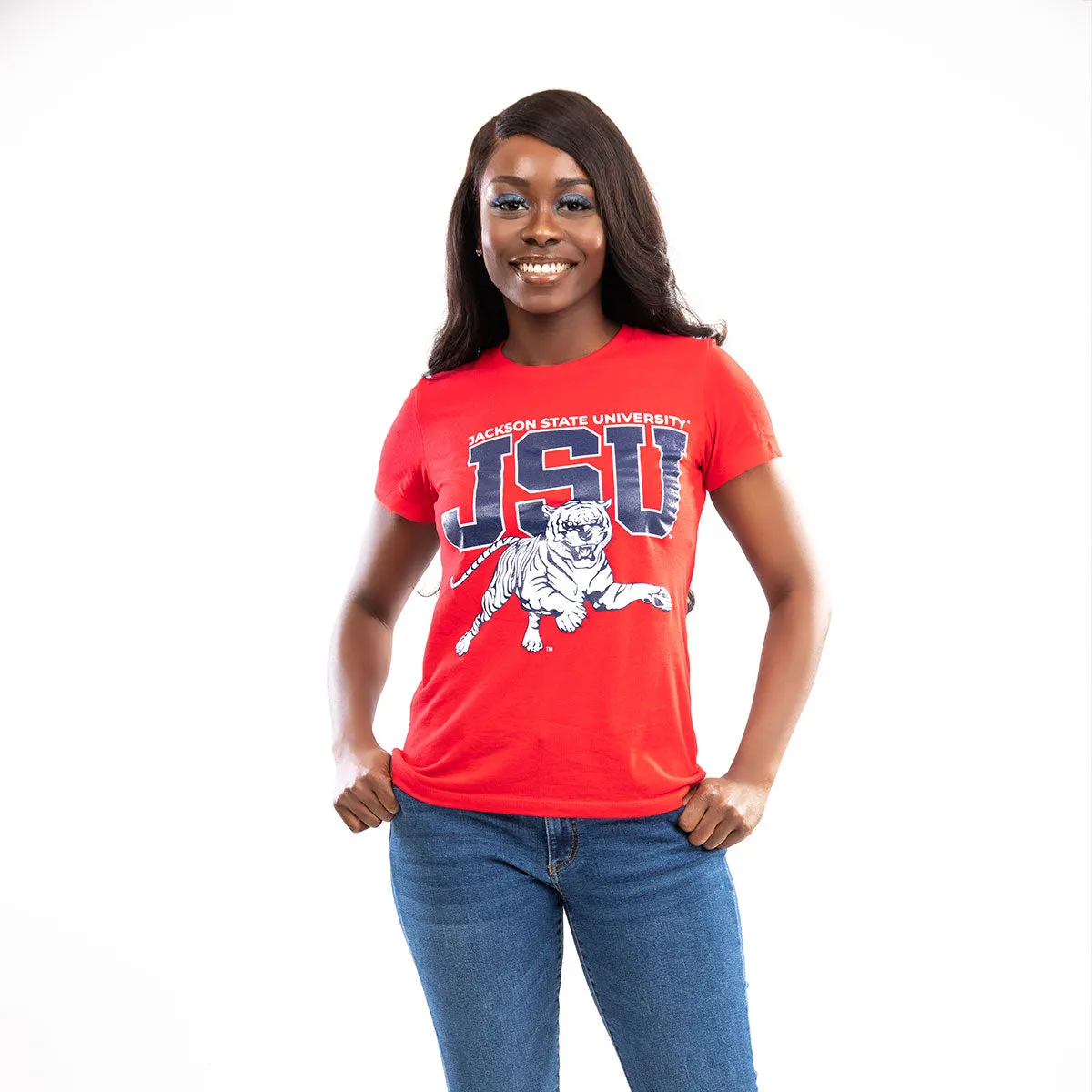 Jackson St. | 2021 TIGERS (Print) Red Ladies Tees -Z-