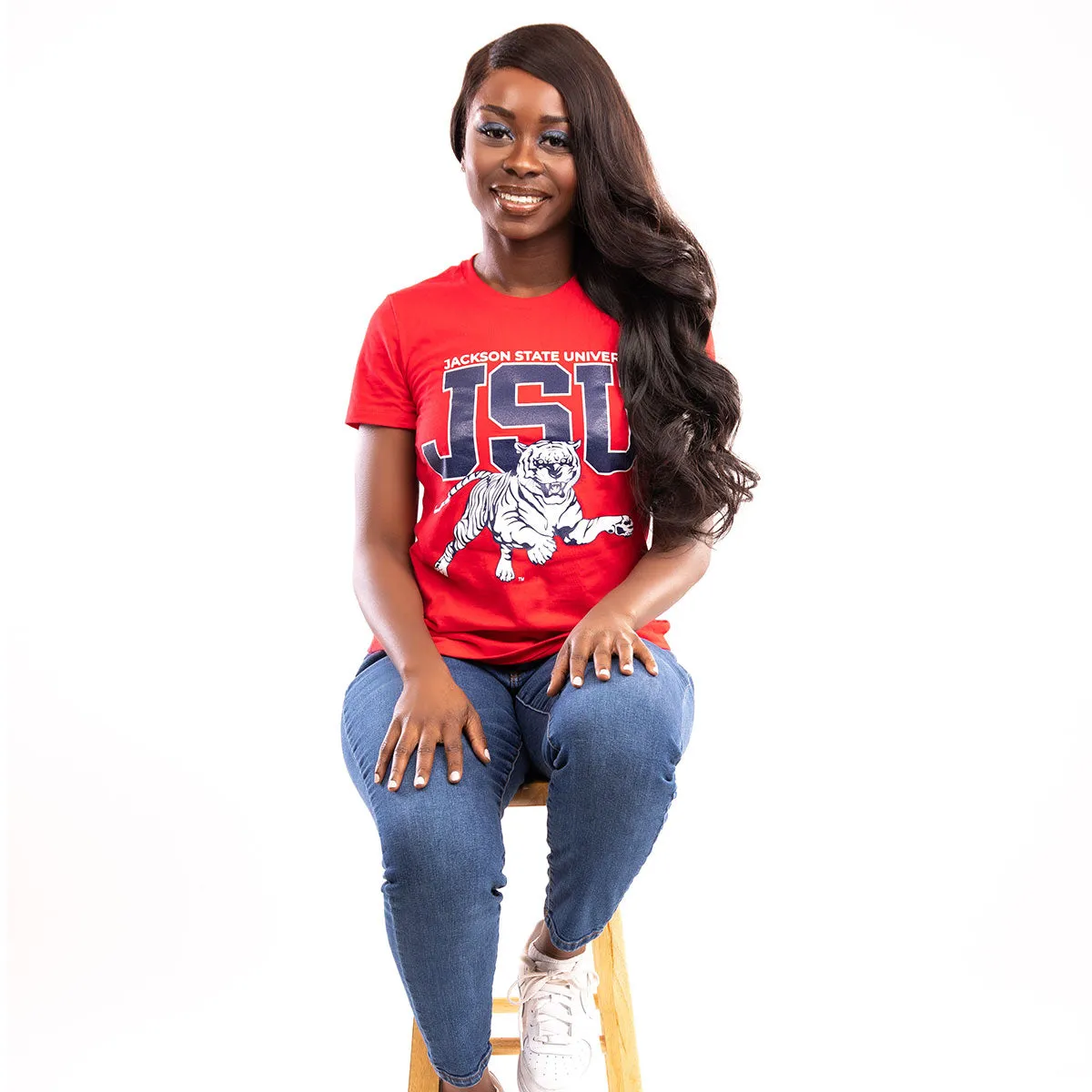 Jackson St. | 2021 TIGERS (Print) Red Ladies Tees -Z-