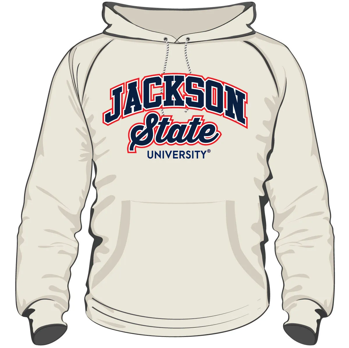 Jackson St. | 2021 Univ. ARCH Printed Cream Unisex Hoodie (z)