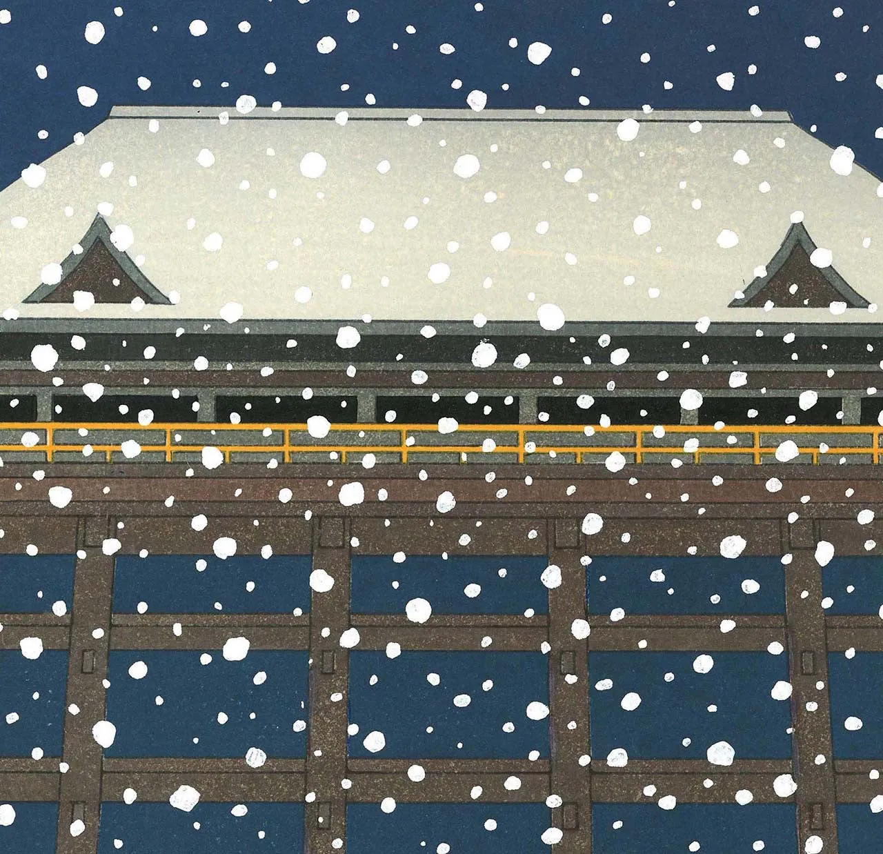 Kato Teruhide - #017 Yuki Butai  (Kiyomizu Temple in snow) - Free Shipping