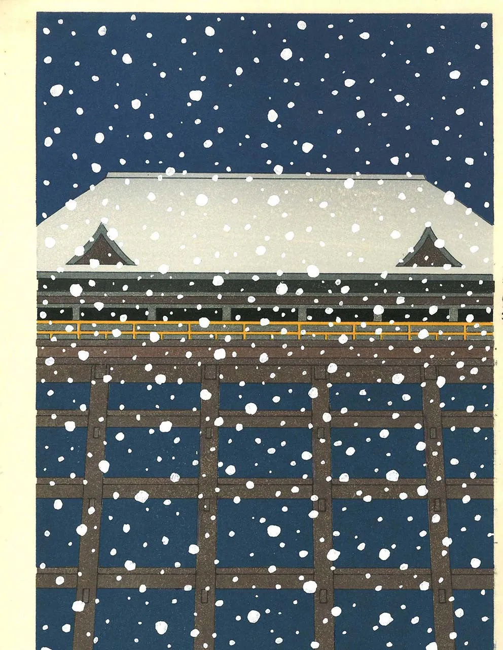 Kato Teruhide - #017 Yuki Butai  (Kiyomizu Temple in snow) - Free Shipping