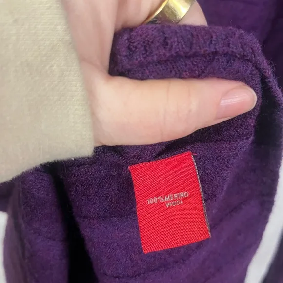 Krimson‎ Klover Women's 100% Merino Wool Purple V-Neck Sweater Dress- Size Small