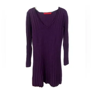 Krimson‎ Klover Women's 100% Merino Wool Purple V-Neck Sweater Dress- Size Small