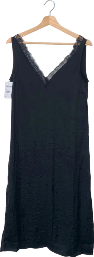 Lefties Black Lace-Trim Slip Dress XS