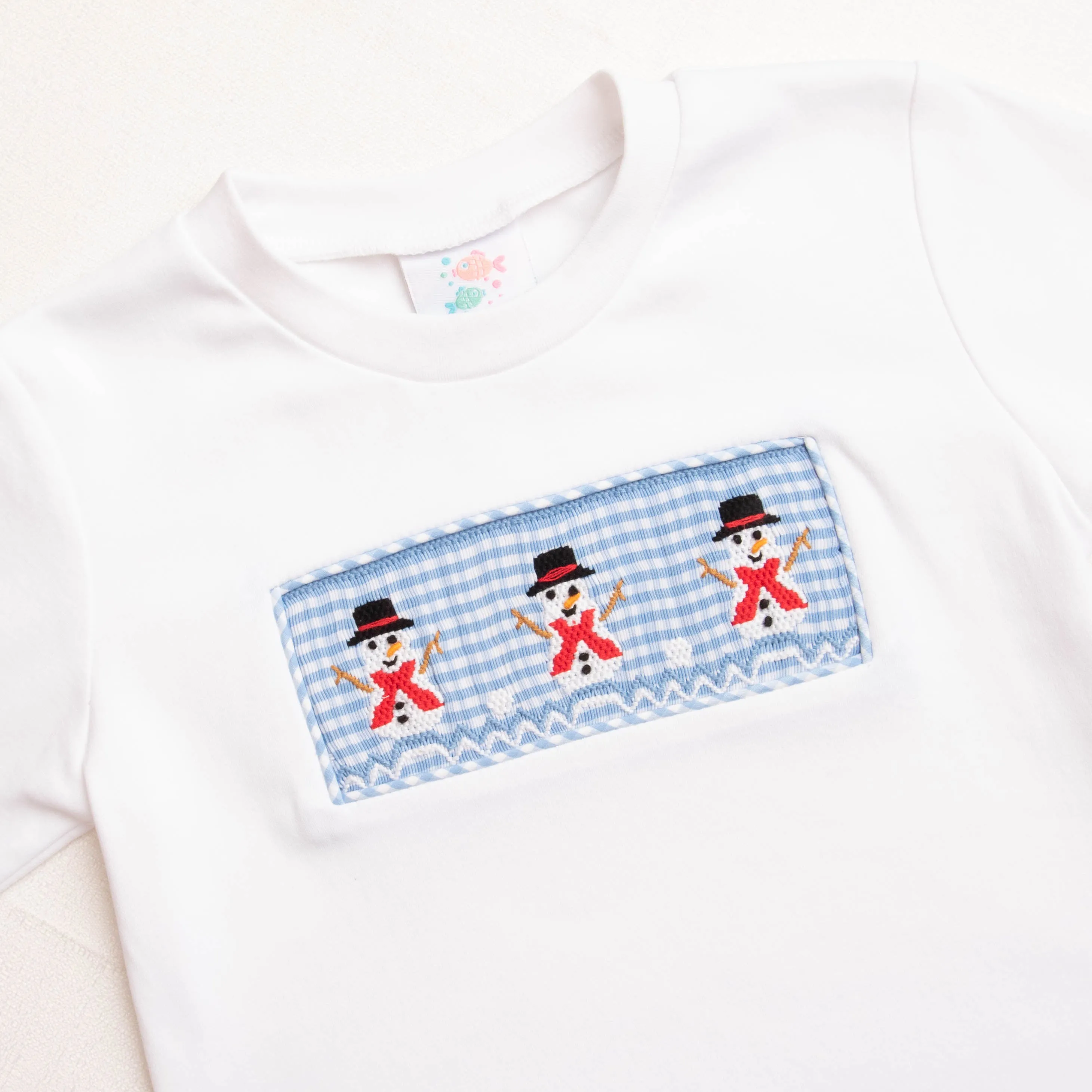 Let It Snow Smocked Pant Set, Blue