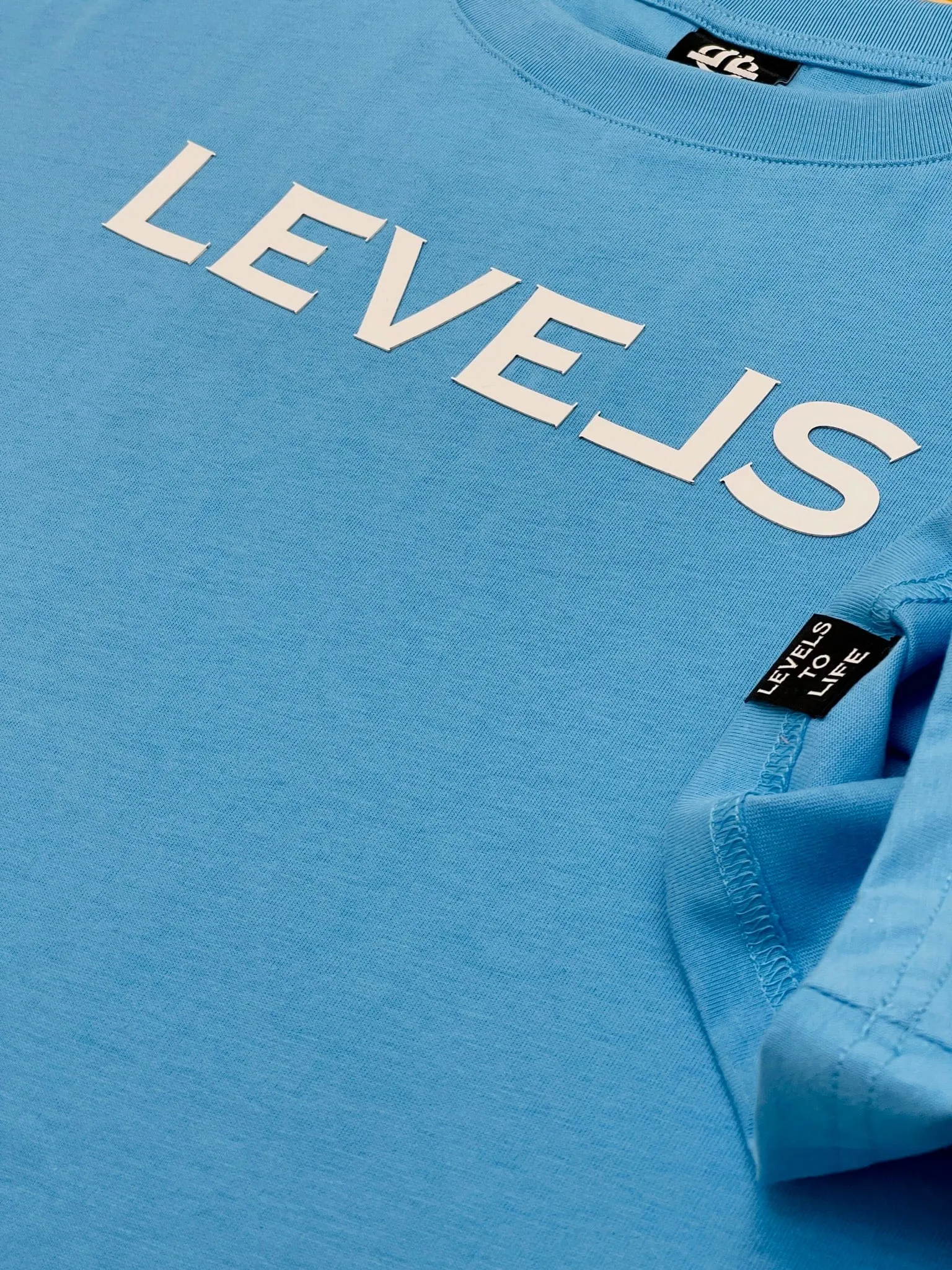LEVELS OVERSIZED CROP TEE | SUMMER BLUE