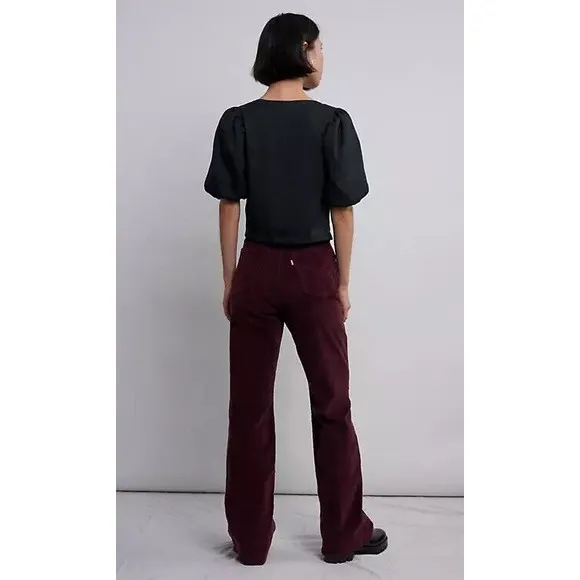Levi’s Ribcage Bootcut Cord Jeans Malbec Burgundy Corduroy Levis 25 33 NWT