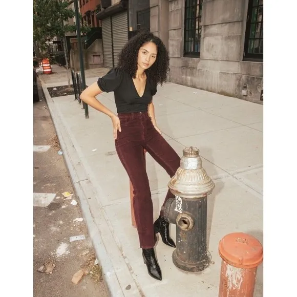 Levi’s Ribcage Bootcut Cord Jeans Malbec Burgundy Corduroy Levis 25 33 NWT