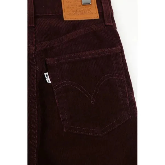 Levi’s Ribcage Bootcut Cord Jeans Malbec Burgundy Corduroy Levis 25 33 NWT