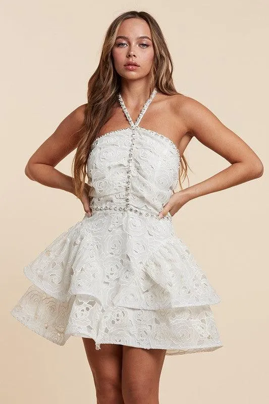 Luminous Lace Ombre mini  Dress