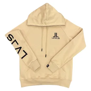 LUXE LVLS EMBROIDERED HOODIE | NUDE