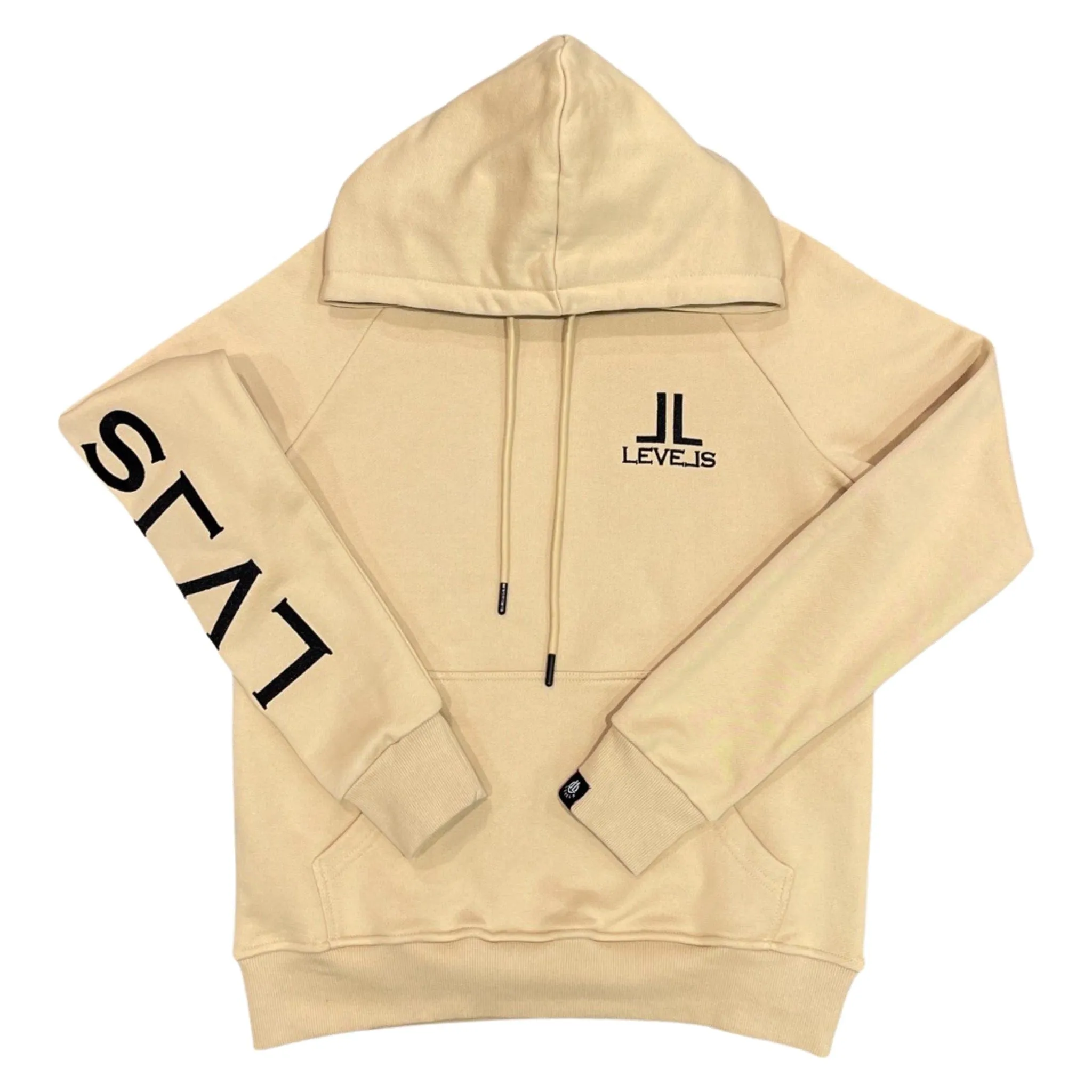 LUXE LVLS EMBROIDERED HOODIE | NUDE