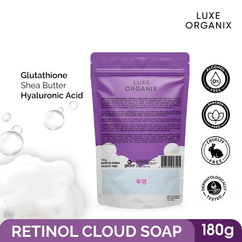 Luxe Organix Niacinamide   Retinol Cloud Soap 180g