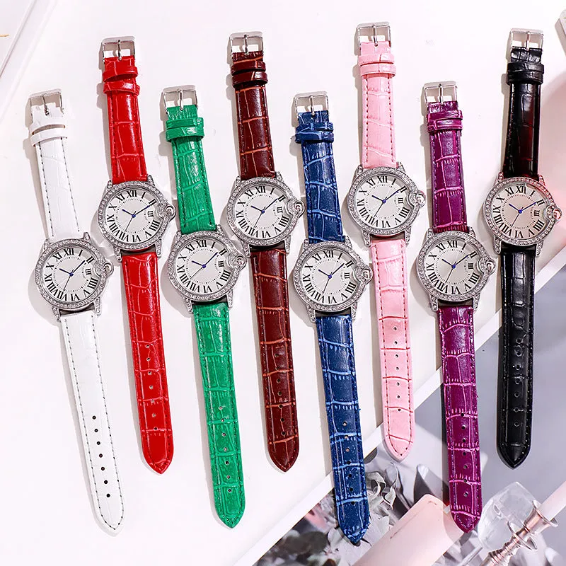 Luxury Diamond Watche Wrist Watche Leather Strap For Women Gift Jewelry