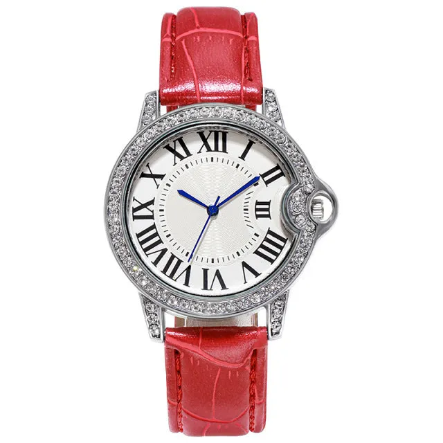 Luxury Diamond Watche Wrist Watche Leather Strap For Women Gift Jewelry