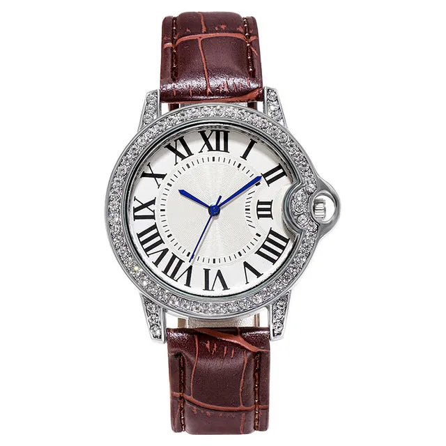 Luxury Diamond Watche Wrist Watche Leather Strap For Women Gift Jewelry