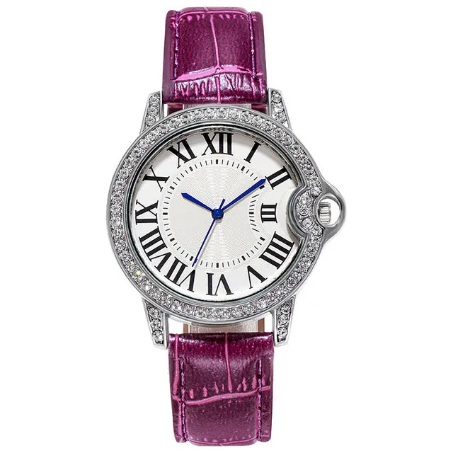 Luxury Diamond Watche Wrist Watche Leather Strap For Women Gift Jewelry