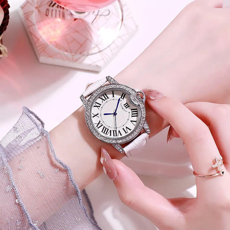 Luxury Diamond Watche Wrist Watche Leather Strap For Women Gift Jewelry