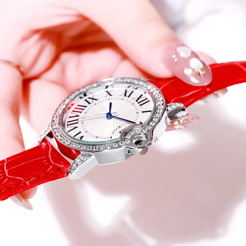 Luxury Diamond Watche Wrist Watche Leather Strap For Women Gift Jewelry
