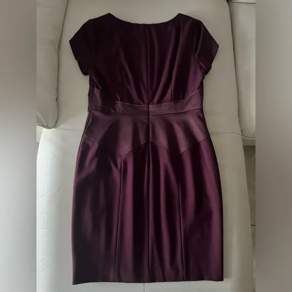 MARC NEW YORK ANDREW MARC Dress Women Short Sleeve Sheath Maroon Formal Size 10