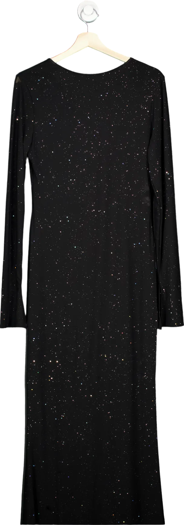 Marthea Black Sparkle Dress with Tie Detail UK L