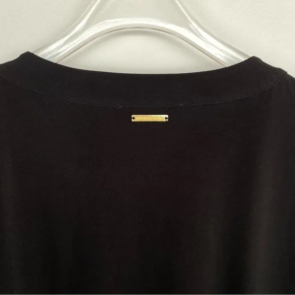 MICHAEL MICHAEL KORS Little Black Dress gold accents Womens size M