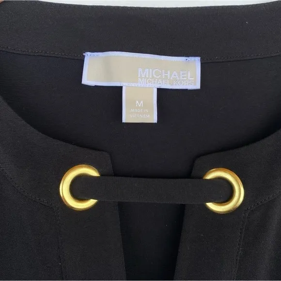 MICHAEL MICHAEL KORS Little Black Dress gold accents Womens size M