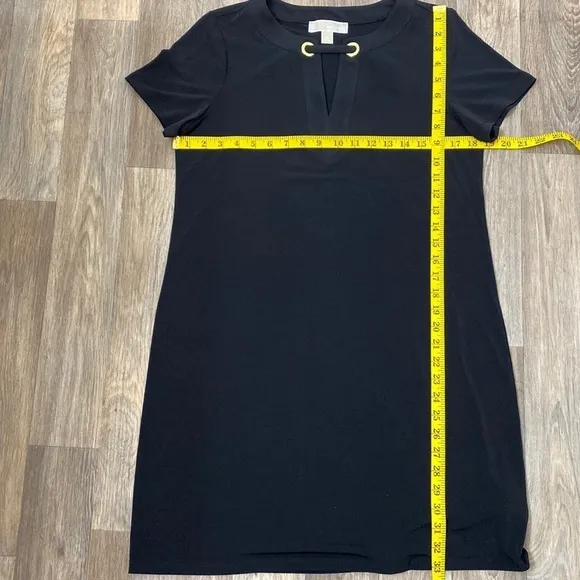 MICHAEL MICHAEL KORS Little Black Dress gold accents Womens size M