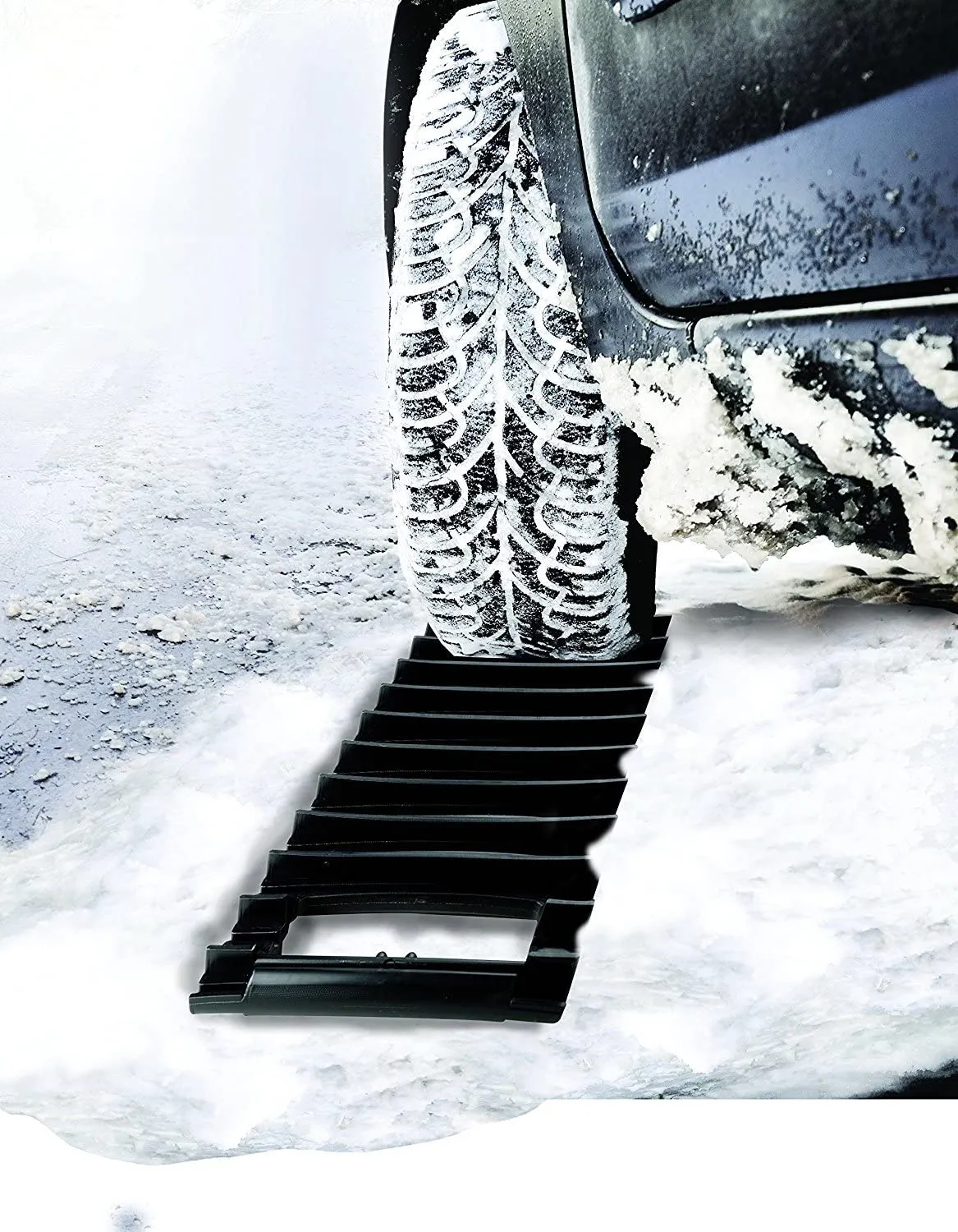 Multitech Solutions Snow Traction Mat & Ice Scraper for Car – 2 in 1 Winter Car Accessory Tire Traction Mats Ideal to Unstuck Your Car from Snow and Ice