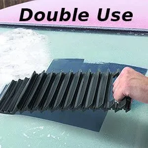 Multitech Solutions Snow Traction Mat & Ice Scraper for Car – 2 in 1 Winter Car Accessory Tire Traction Mats Ideal to Unstuck Your Car from Snow and Ice