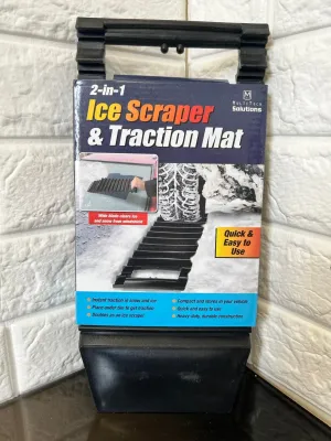 Multitech Solutions Snow Traction Mat & Ice Scraper for Car – 2 in 1 Winter Car Accessory Tire Traction Mats Ideal to Unstuck Your Car from Snow and Ice