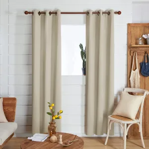 New Deconovo Living Room Darkening Curtains, Grommet Top Thermal Insulated Blackout Curtains, 42 x 84 Inch, Beige, 2 Panels! Winner can buy 2 more sets @ winning bid!