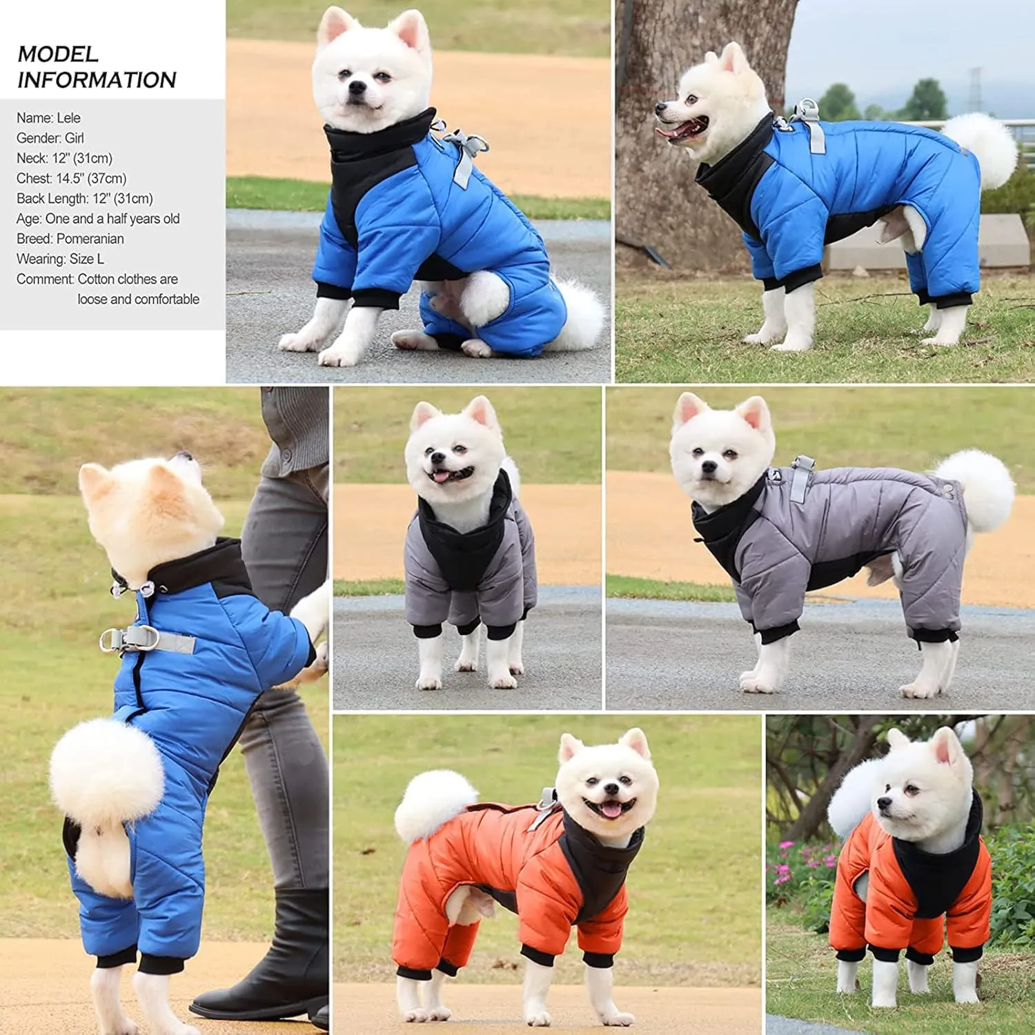 New Duomm Cozy Waterproof Windproof Reversible Winter Dog Jacket with Harness Fits 9 Lb- 12 Lb Dog