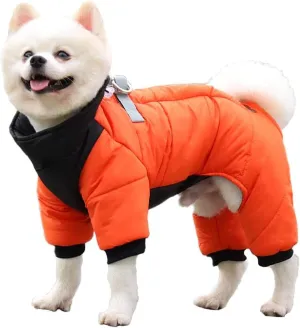 New Duomm Cozy Waterproof Windproof Reversible Winter Dog Jacket with Harness Fits 9 Lb- 12 Lb Dog