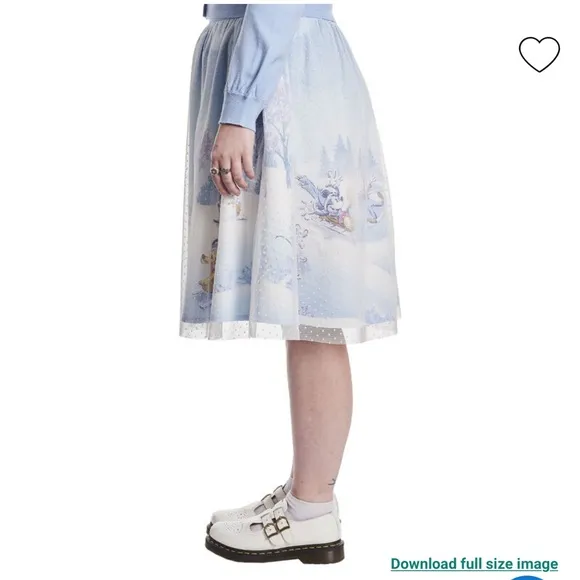 NEW Stitch Shoppe Mickey &amp; Friends Winter Snow Tulle Overlay Skirt