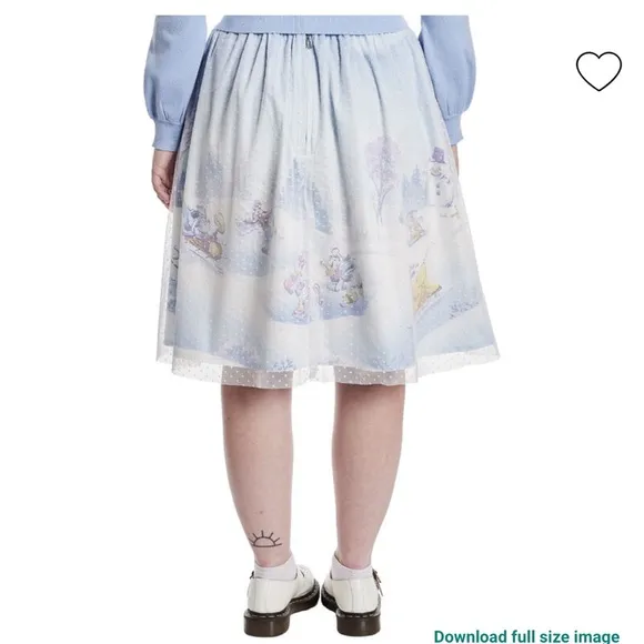 NEW Stitch Shoppe Mickey &amp; Friends Winter Snow Tulle Overlay Skirt