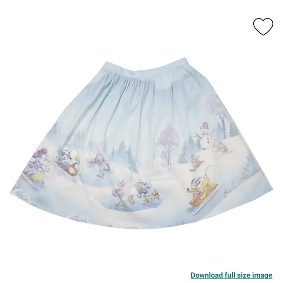 NEW Stitch Shoppe Mickey &amp; Friends Winter Snow Tulle Overlay Skirt
