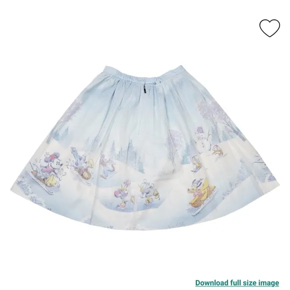 NEW Stitch Shoppe Mickey &amp; Friends Winter Snow Tulle Overlay Skirt