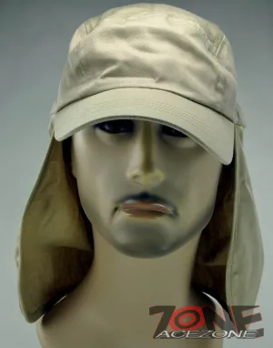 NEW UV SHIELD OUTDOOR SUN PROTECTION EARFLAP SPORT CAP HAT KHAKI
