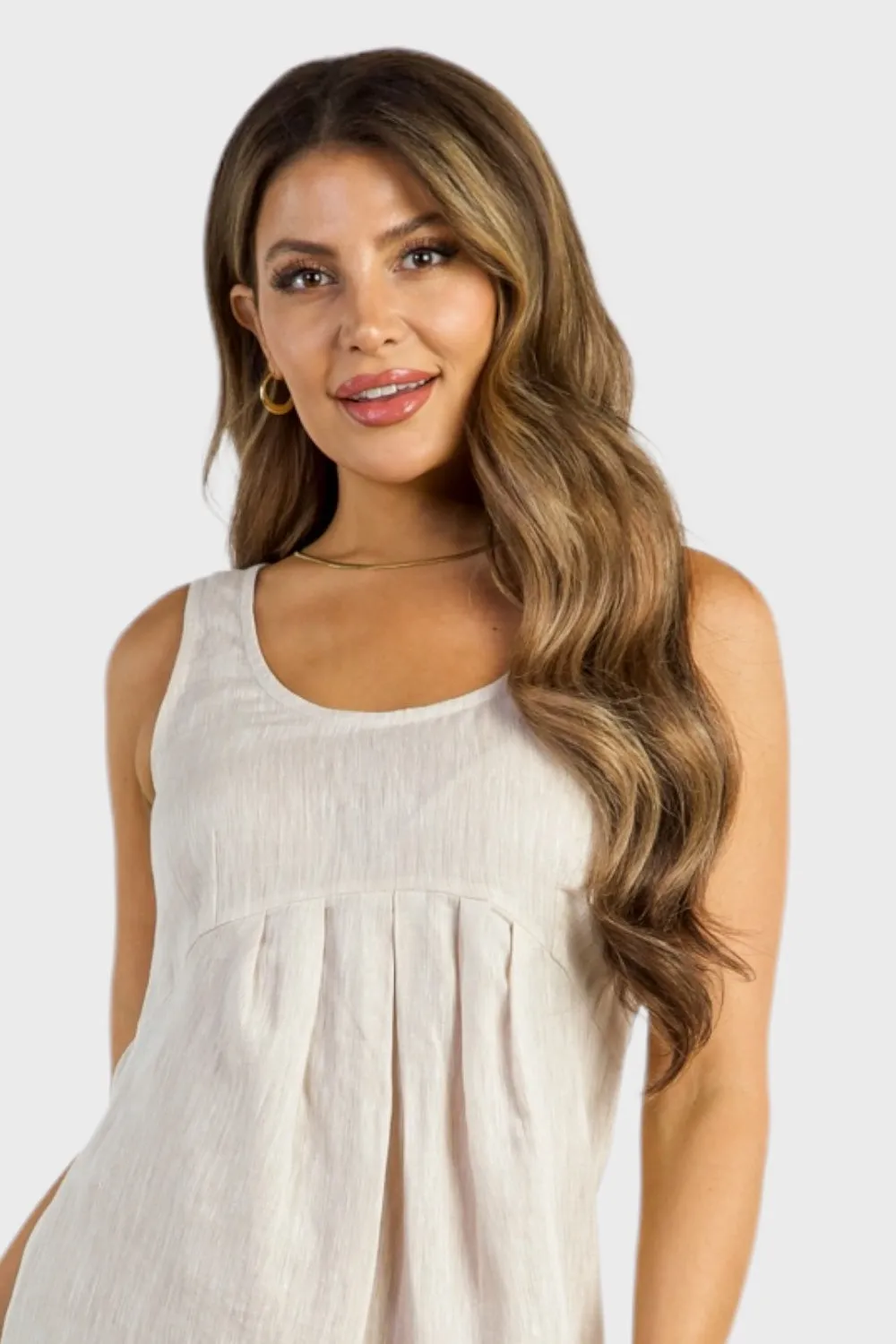 Noemi Linen Empire Waist Dress