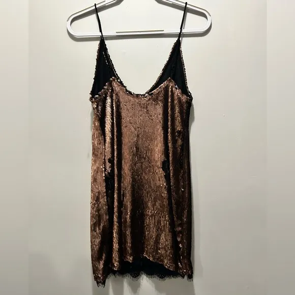 NWOT Free People Seeing Double Sequin Slip Dress - medium