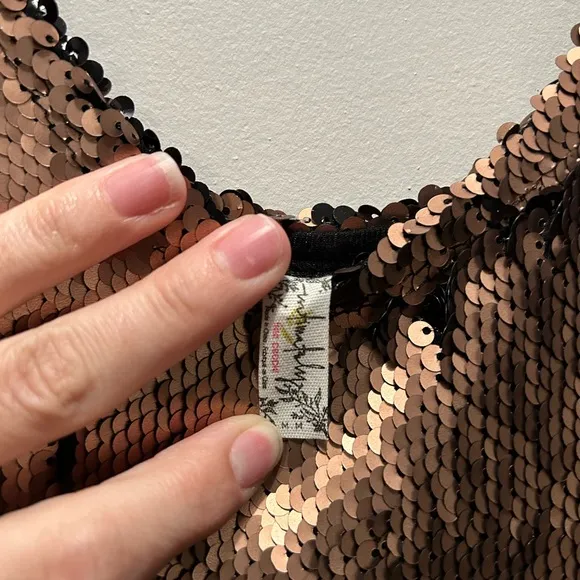 NWOT Free People Seeing Double Sequin Slip Dress - medium