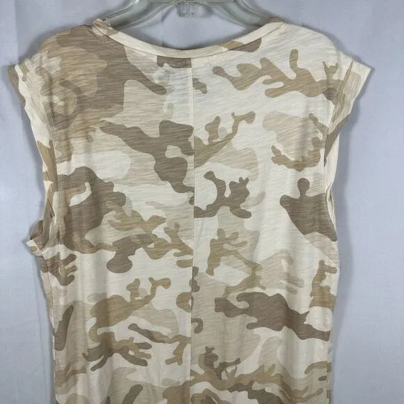 NWT Sanctuary Easy Way Sand Dune Neutral Camo Camouflage Sleeveless Tank Dress L