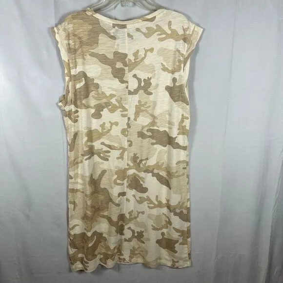 NWT Sanctuary Easy Way Sand Dune Neutral Camo Camouflage Sleeveless Tank Dress L
